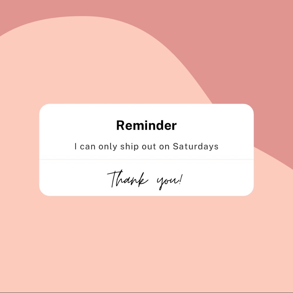 Reminder of shipping